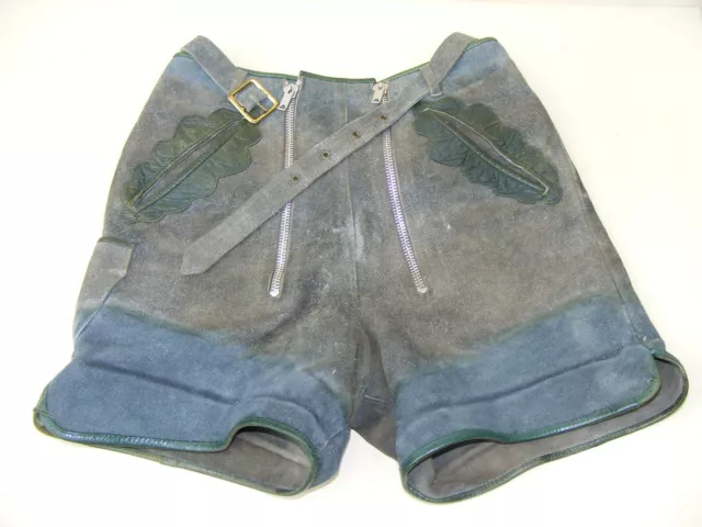 Hermosa Antiguo Niños Pantalones de Cuero Talla 146