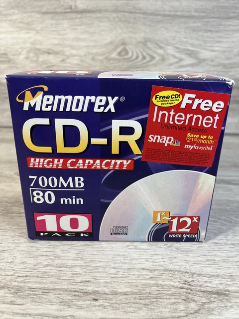New Memorex 10 pack CD-R High Capacity 700MB 80 Minute With Jewel Cases