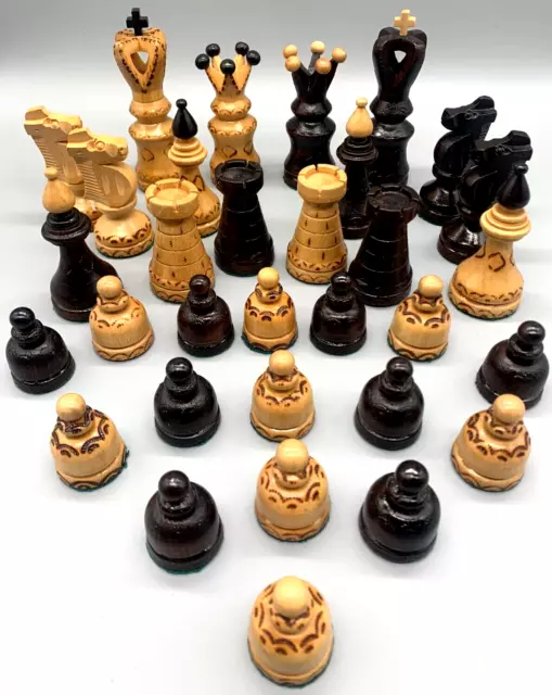 🤩Alte Holz Schachfiguren König 120mm - Handmade Arbeit TOP ZUSTAND Einzigartig