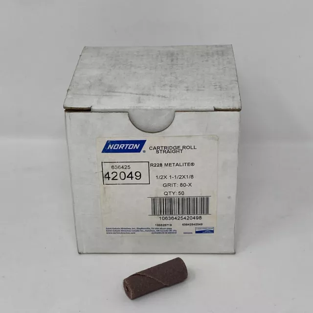 Norton / Merit 1/2"x1-1/2"x1/8" 80 Grit R228 Cartridge Roll QTY 50