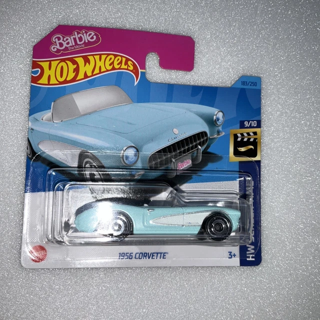 Hot Wheels - 1956 Corvette - HW Screen Time 9/10 - HKK87 - Short Card - Barbie The Movie - Mattel 2023
