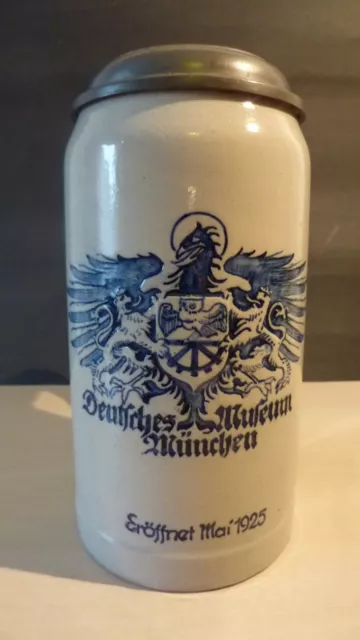 Alter 1 Ltr. Bierkrug  Deutsches Museum München 1925, München !!