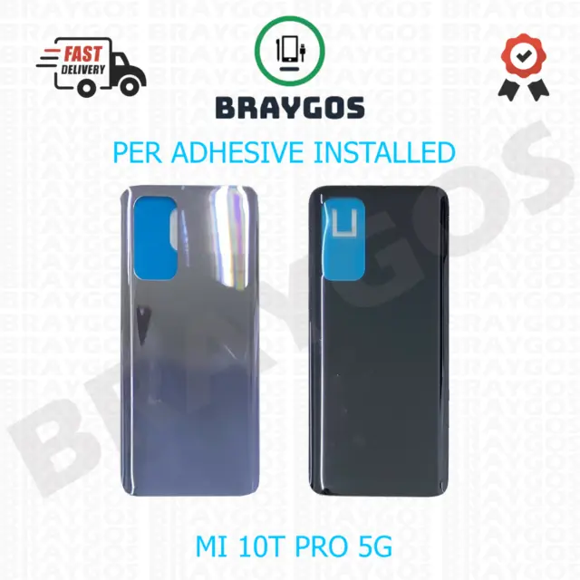 Für Xiaomi Mi 10T Pro 5G M2007J3SG Rückseite Akkuabdeckung Glas mit Klebstoff