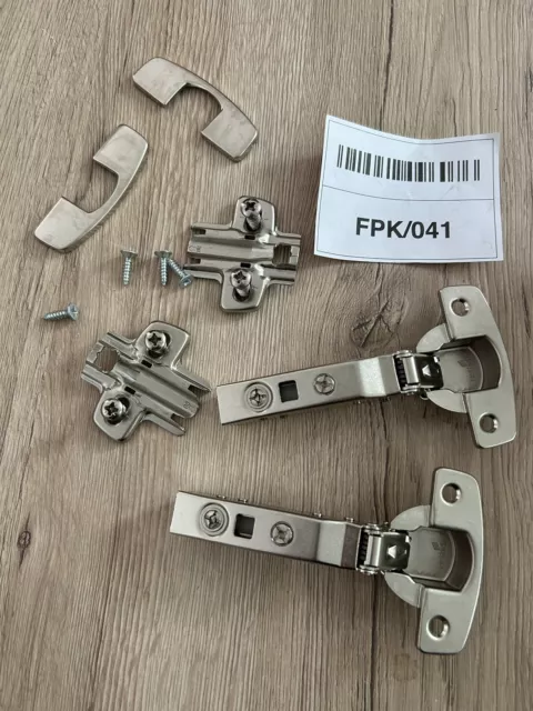 Hettich Soft Close Hinges x2 (pair) with backing plates