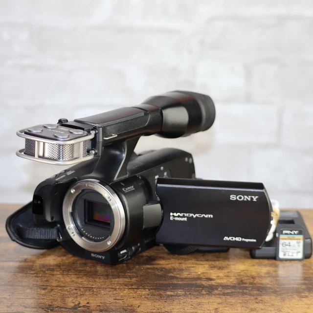 Sony NEX-VG20 NEX E Mount HD Handycam Camcorder Body *GOOD/TESTED* W 64GB SD