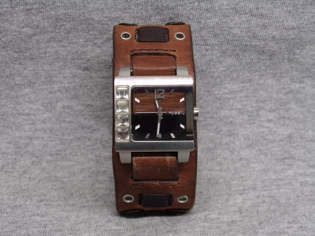 Women's FOSSIL Gemmed Wristband Watch w/ New Battery