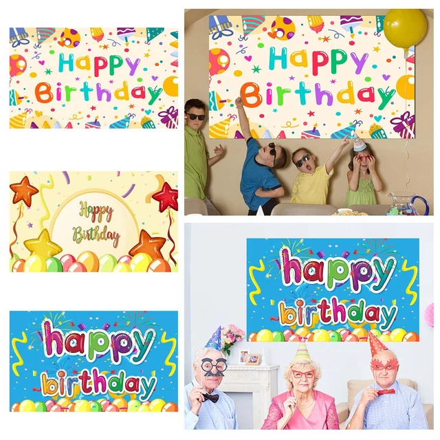 Birthday Holiday Background Cloth Hanging Flag Holiday Party Decoration Banner