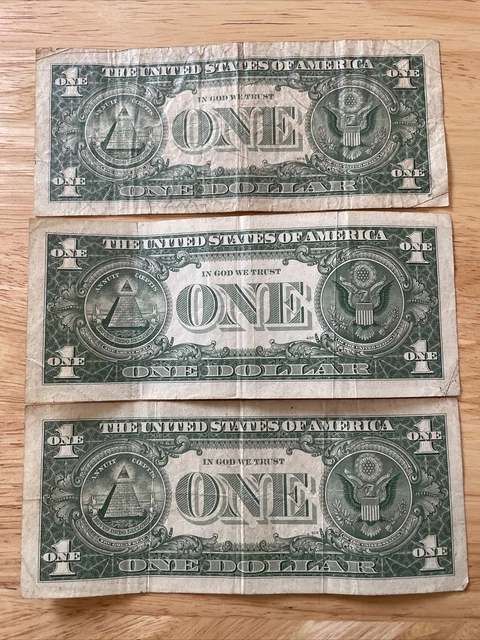 US One Dollar Silver Certificate - 2 Series 1957B 1 Series-A Blue Series 2