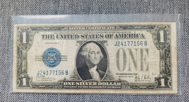 1928 Blue Seal $1 US Funny back Dollar
