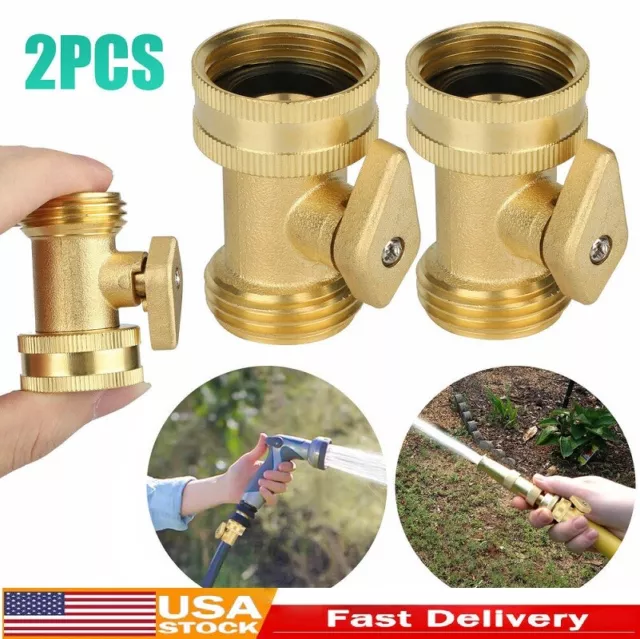 Brass Garden Hose Shut Off Valve Water Pipe Faucet Connector Handy(2 PACKS)