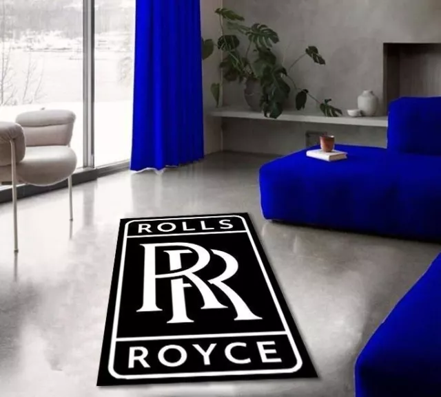 Rolls Royce Black Special Design Carpet Elegant Unique Home Decor Man Cave ✓