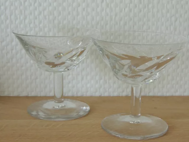 Ensemble de 2 coupes verres à champagne en cristal de SAINT LOUIS