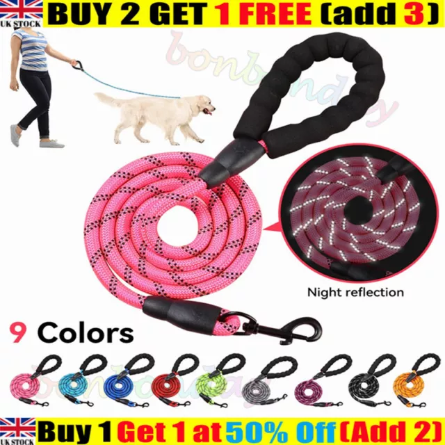 1.5M Dog Leads Training Pet Leash Braided Rope Strong.Reflective Soft Tracking