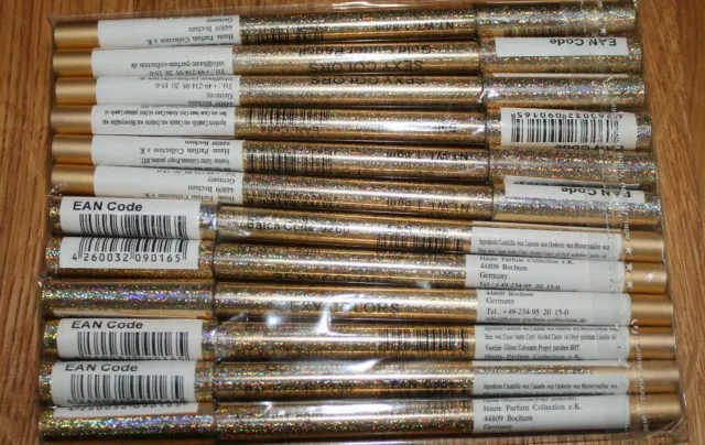 12 Gold Kajalstifte mit Glitter Kajal Glitter Pencil auch für Karneval Glitzer