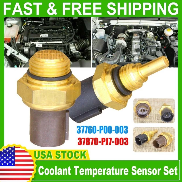 2 COOLING FAN Switch&Coolant Sensor For HONDA CRV Civic Odyssey Accord