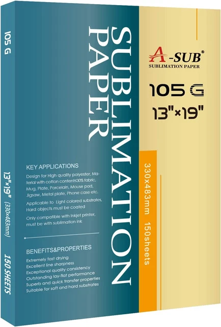 Sublimation Paper- 150 Sheets Heat Transfer Paper 13X19 Inch Compatible with Ink