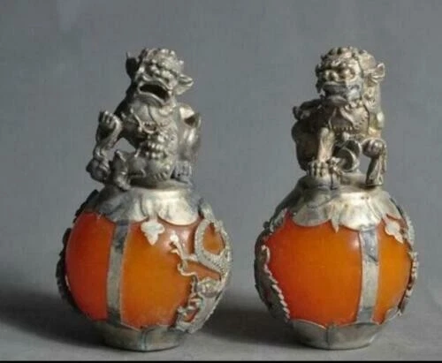 Chinese fengshui tibet foo dog lion Guardian beast dragon Phoenix statue