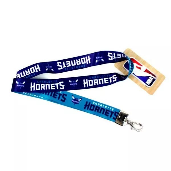 Charlotte Hornets Lanyard, Purple & Sky Blue with Lobster Claw Clip