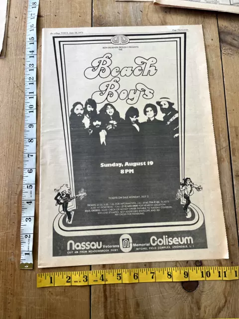 vintage the beach boys original concert poster ad 1973 nassau coliseum ny