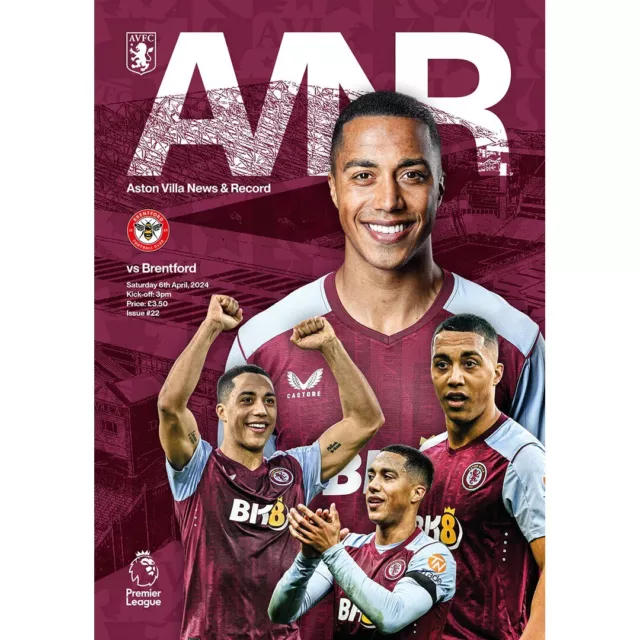 ASTON VILLA v BRENTFORD OFFICIAL  PROGRAMME 6/4/2024