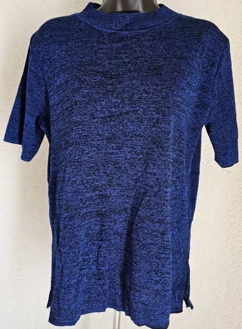 Exclusively Misook Womens Shirt Top Blouse Size M Blue Black