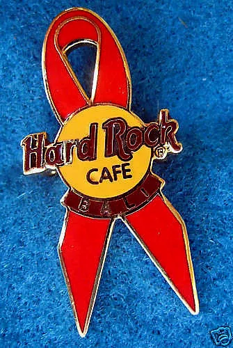 BALI AIDS AWARENESS RED RIBBON DAY Hard Rock Cafe HRC VINTAGE PIN