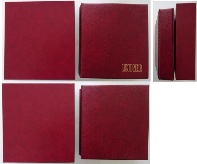 ALBUM BANCONOTE LINDNER 1712 UNIPLATE ANELLI ROSSO VINO CON CUSTODIA Usato