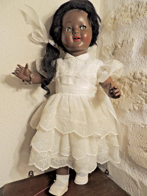 Poupée Ancienne Raynal Florence – France Années 50 – Rhodoïd, 30 Cm, Yeux Riboulants