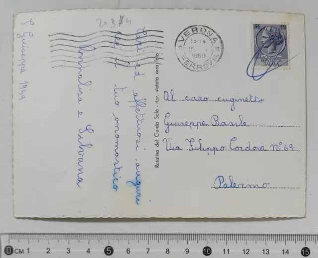 20374 Cartolina - Verona - piazza delle erbe - VG 1959 2