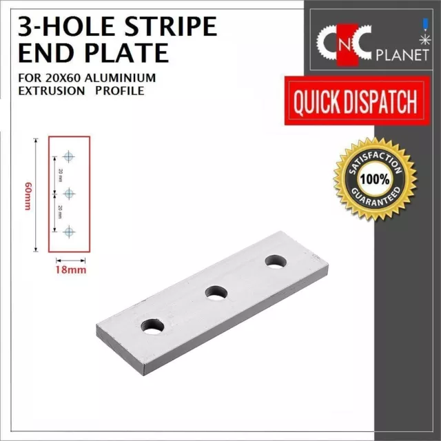 3 Hole End plate Joining Bracket V-slot 2060 Aluminium Extrusion profile end cap