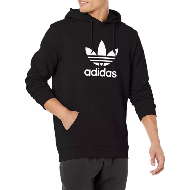 Adidas Trébol Hombre Sudaderas Sueter Informal Logo Top Estampado con Capucha