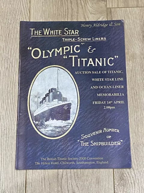 Henry Aldridges. Titanic Auction Catalogue. White Star Line. Cunard. Ocean Liner