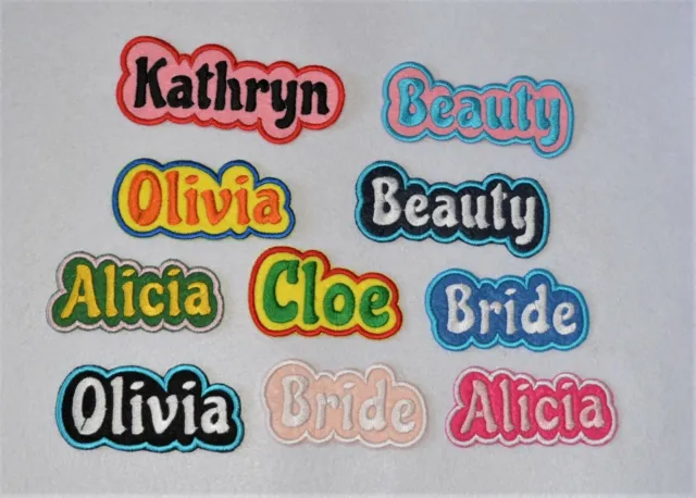 Custom Name Patch, Personalized Name Patch, Embroidered text patch, Iron on Name