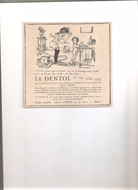 Publicité de presse 1922 - Dessin de POULBOT - Dentifrice Le Dentol