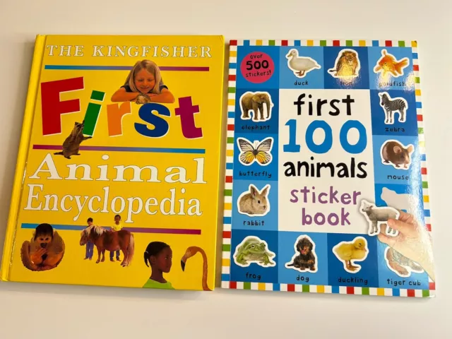 2 BOOKS:THE KINGFISHER First Animal Encyclopedia & First 100 Animal ...