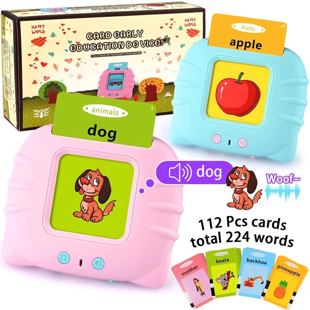 112 SHEETS PRESCHOOL Words Learning Cards Talking Flash Cards Kids