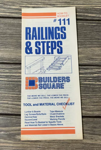 Vintage Builders Square How To Booklet #111 Railings and Steps Brochure Pamphlet