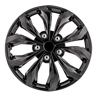 Pilot Automotive Snap On Hubcaps Wheel Rim Cover 15" Black - WH555-15GM-B