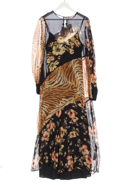 TWIN SET Abito a maniche lunghe Donna Taglia IT 50 nero-marrone-rosa