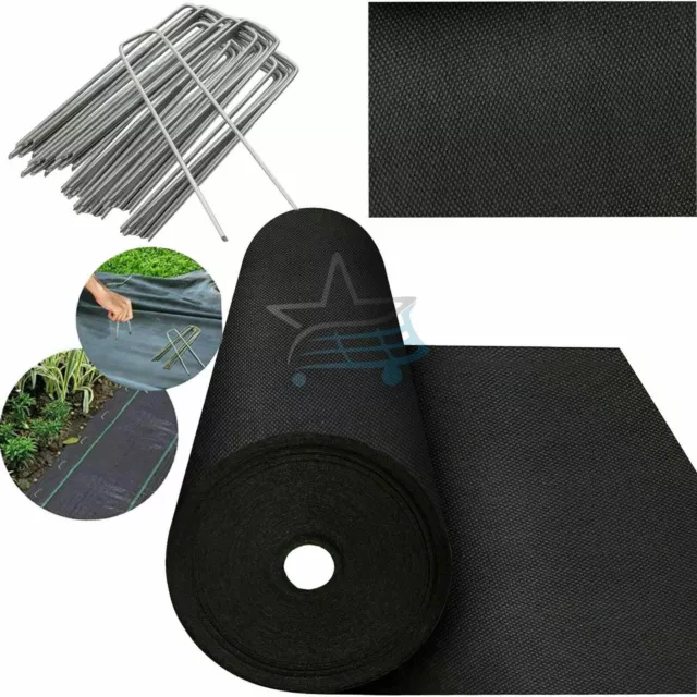 🔥NEW Weed Control Fabric Heavy Duty Mat Pins Ground Pegs Cover Membrane Garden