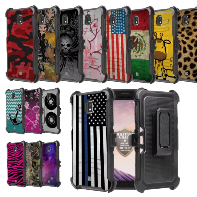 For Samsung Galaxy J7 2018 Star Refine J7V 2nd Gen J7 Crown Case+Holster Cover