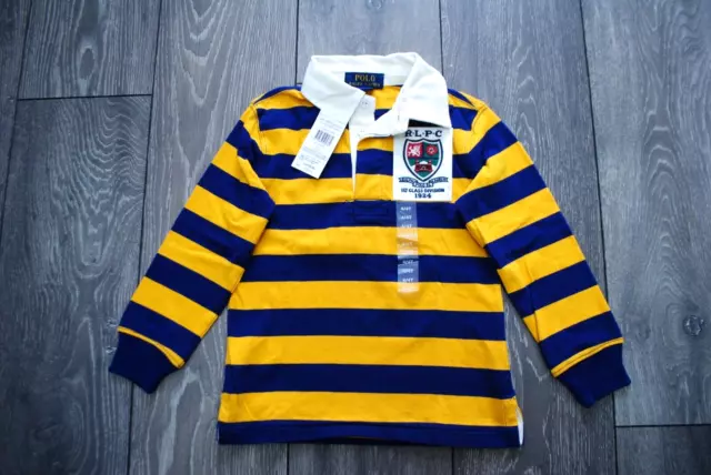 Kids Boys 4/4T Polo Ralph Lauren Striped Rugby Style Longsleeve Shirt Bnwt Rare