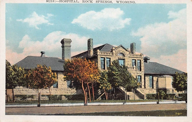 Memorial Hospital of Sweetwater County Rock Springs Wyoming 1920 Vtg Postcard Q6