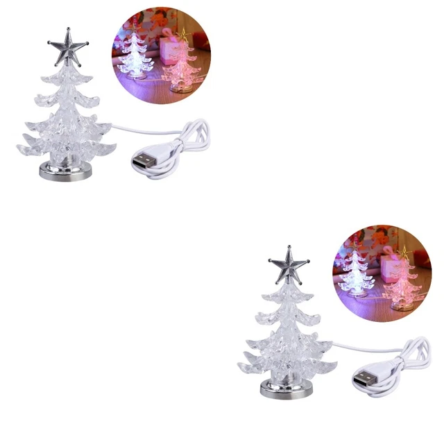 2 COUNT CHILD USB Desk Christmas Decorations Bedside Lamp Night Light £