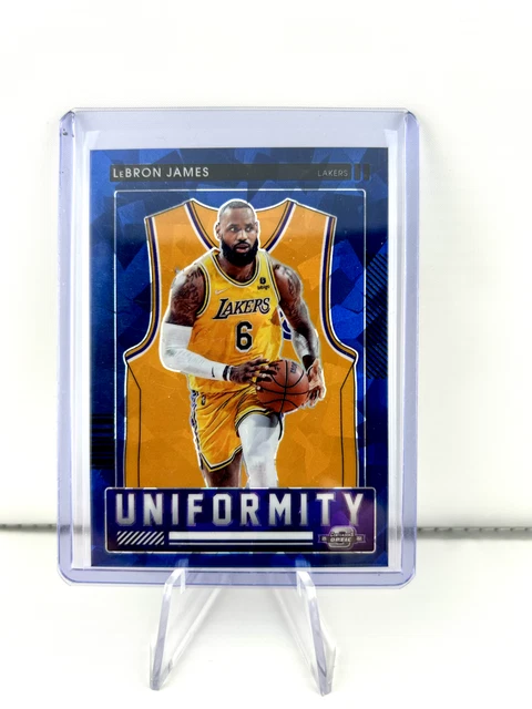 2021-22 Contenders Optic Lebron James Uniformity Blue Cracked Ice Prizm /75