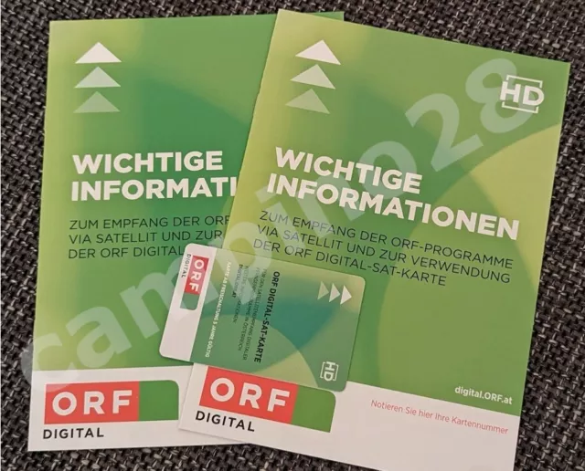 ORF Digital HD / Sat-Karte-Smartcard / Neu und Freigeschaltet für 5 Jahre