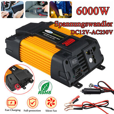 6000w Convertitore di tensione veicolo Auto Power Inverter DC 12 V a AC 230 V porta USB 