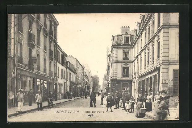 CPA Choisy-le-Roi, Rue du Pont, belebte Strasse 1904