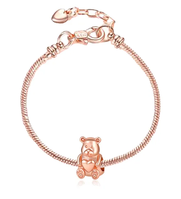 Rose Gold Armreif mit Anhängern Etiketten Traumfänger Herz Abstandhalter Offen