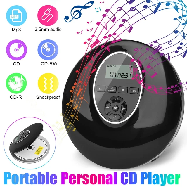 PORTABLE PERSONAL CD Player Car Walkman MP3 Stereo Speakers 5 Sounds